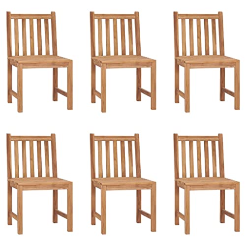 QJBSAVVA Gartenstühle aus massivem Teakholz Set mit 6 Stühlen für Garten Terrasse und Balkon Wetterbeständige Outdoor Möbel mit wasserbasiertem Lack 50 x 53 x 90 cm QJBSAVVA Gartenstühle aus massivem Teakholz Set mit 6 Stühlen für Garten Terrasse und Balkon Wetterbeständige Outdoor Möbel mit wasserbasiertem Lack 50 x 53 x 90 cm von QJBSAVVA