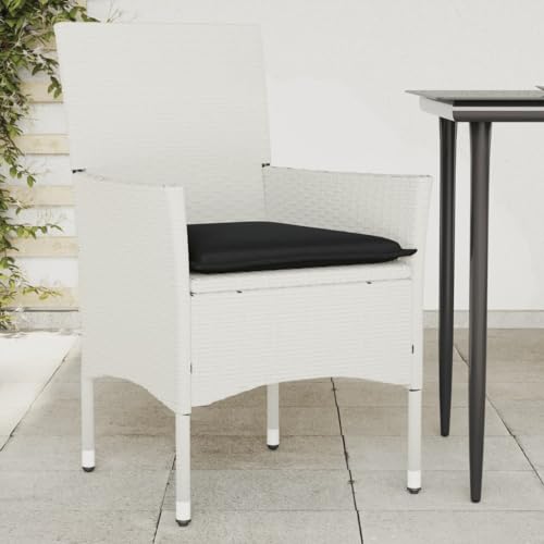 QJBSAVVA Gartenstühle mit Kissen 2 Stück Weiß PE Rattan Gartenmöbel mit Pulverbeschichtetem Stahlrahmen Bequeme Lounge Sessel für Balkon Terrasse und Outdoorbereich QJBSAVVA Gartenstühle mit Kissen 2 Stück Weiß PE Rattan Gartenmöbel mit Pulverbeschichtetem Stahlrahmen Bequeme Lounge Sessel für Balkon Terrasse und Outdoorbereich von QJBSAVVA