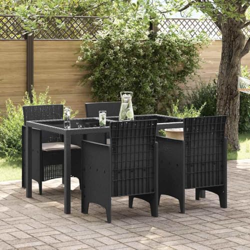 QJBSAVVA Gartenstuhl Anthrazit 4er Set Moderner PE Rattan Outdoor Stuhl mit UV Beständigkeit und Ergonomischer Unterstützung für Terrasse Balkon und Garten von QJBSAVVA
