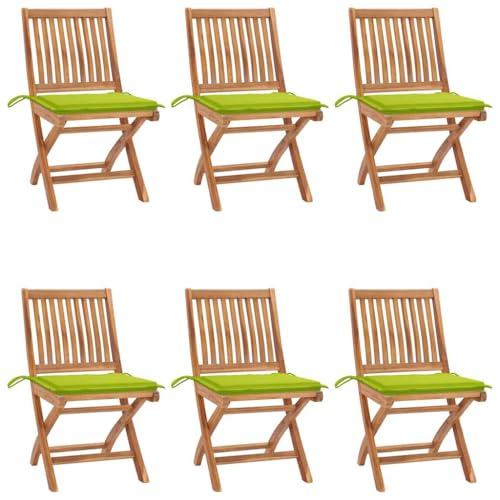 QJBSAVVA Gartenstuhl-Set aus Teakholz 6 Stück mit Kissen Klappbare Outdoor-Stühle für Garten Balkon und Camping Robust & Wetterfest QJBSAVVA Gartenstuhl-Set aus Teakholz 6 Stück mit Kissen Klappbare Outdoor-Stühle für Garten Balkon und Camping Robust & Wetterfest von QJBSAVVA