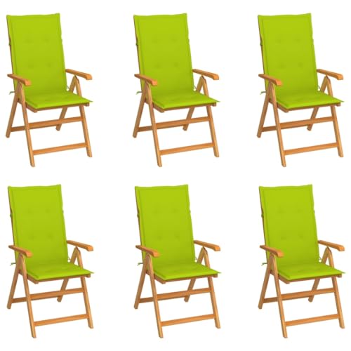 QJBSAVVA Gartenstuhl aus Teakholz mit Knallgrünen Kissen 57 x 71,5 x 100 cm 7-Fach Verstellbare Rückenlehne Klappbar & Leicht für Terrasse Balkon und Strand QJBSAVVA Gartenstuhl aus Teakholz mit Knallgrünen Kissen 57 x 71,5 x 100 cm 7-Fach Verstellbare Rückenlehne Klappbar & Leicht für Terrasse Balkon und Strand von QJBSAVVA