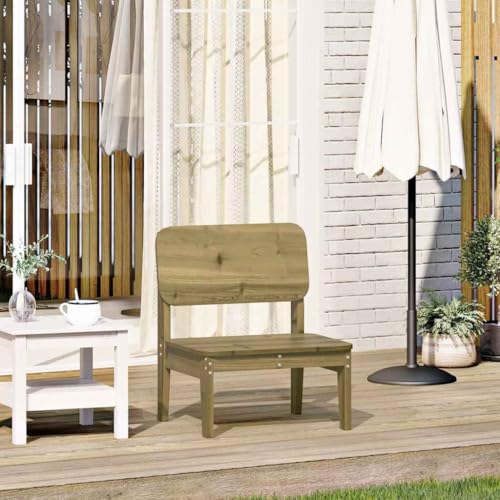 QJBSAVVA Gartenstuhl aus massivem Kiefernholz 60x52,5x72 cm Kesseldruckimprägniert & Wetterfest Bequeme Rückenlehne Rustikaler Outdoor Stuhl für Garten Terrasse Balkon von QJBSAVVA