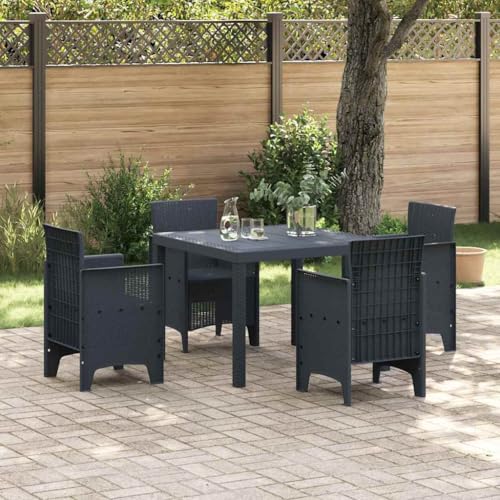 QJBSAVVA Gartentisch Anthrazit Quadratisch 100x100x73 cm Moderner Outdoor Tisch aus Wetterfestem Kunststoff Platz für 4 Personen für Terrasse Garten und Balkon QJBSAVVA Gartentisch Anthrazit Quadratisch 100x100x73 cm Moderner Outdoor Tisch aus Wetterfestem Kunststoff Platz für 4 Personen für Terrasse Garten und Balkon von QJBSAVVA