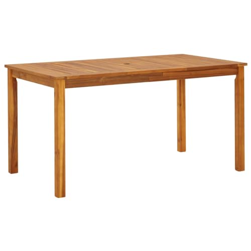QJBSAVVA Gartentisch aus massivem Akazienholz 140 x 80 x 74 cm Rustikaler Outdoor Tisch Wetterfest & Langlebig für Garten Balkon und Terrasse von QJBSAVVA