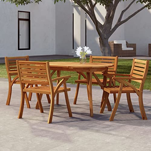 QJBSAVVA Gartentisch aus massivem Akazienholz 150 x 90 x 75 cm Stabiles Design für Outdoor und Indoor Nutzung Elegante Terrassenmöbel mit Lattenrost für Garten Balkon und Camping von QJBSAVVA