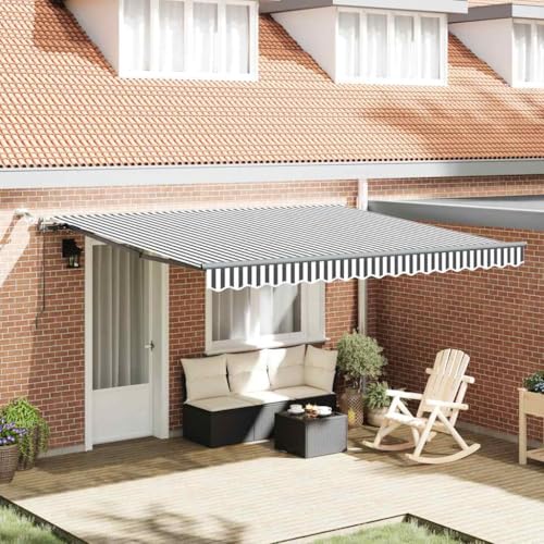 QJBSAVVA Gelenkarmmarkise mit LED-Beleuchtung und Windsensor 400 x 300 cm Anthrazit & Weiß Automatische Terrassenmarkise aus pulverbeschichtetem Aluminium für Balkon Garten und Café QJBSAVVA Gelenkarmmarkise mit LED-Beleuchtung und Windsensor 400 x 300 cm Anthrazit & Weiß Automatische Terrassenmarkise aus pulverbeschichtetem Aluminium für Balkon Garten und Café von QJBSAVVA