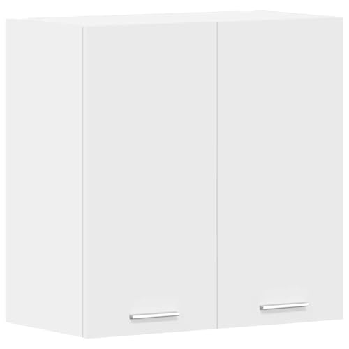 QJBSAVVA Hängeschrank Lyon Weiß 60x31x60 cm Küchenschrank mit 2 Regalböden aus Holzwerkstoff Stauraum für Geschirr Töpfe und Küchenutensilien von QJBSAVVA