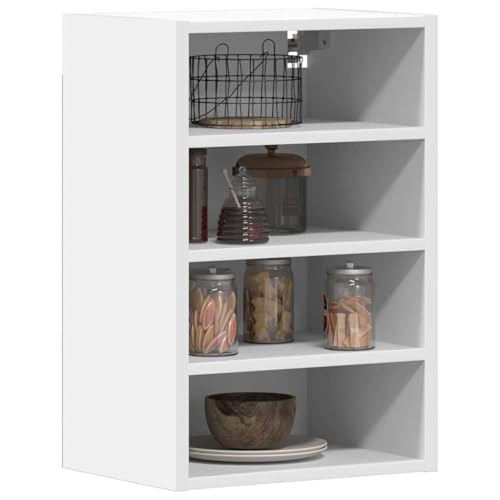 QJBSAVVA Hängeschrank Riga Weiß 40x29,5x60 cm Küchenschrank aus Holzwerkstoff mit hoher Tragkraft Modernes Design für Küche Bad und Flur von QJBSAVVA