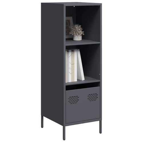 QJBSAVVA Highboard Anthrazit aus kaltgewalztem Stahl mit Schublade & Fächern - Moderner Schrank für Wohnzimmer, Büro oder Flur QJBSAVVA Highboard Anthrazit aus kaltgewalztem Stahl mit Schublade & Fächern - Moderner Schrank für Wohnzimmer, Büro oder Flur von QJBSAVVA