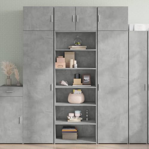 QJBSAVVA Highboard Betongrau aus Holzwerkstoff mit viel Stauraum, modernes Design für Wohnzimmer, Flur & Schlafzimmer von QJBSAVVA