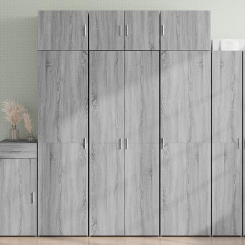 QJBSAVVA Highboard Grau Sonoma 70x42,5x185 cm Holzwerkstoff - Stilvolles Sideboard mit viel Stauraum für Wohnzimmer, Schlafzimmer oder Flur von QJBSAVVA