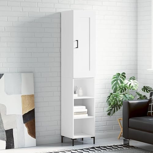 QJBSAVVA Highboard Weiß 180 cm Holzwerkstoff Modernes Design mit Metallfüßen für Wohnzimmer, Flur oder Schlafzimmer QJBSAVVA Highboard Weiß 180 cm Holzwerkstoff Modernes Design mit Metallfüßen für Wohnzimmer, Flur oder Schlafzimmer von QJBSAVVA