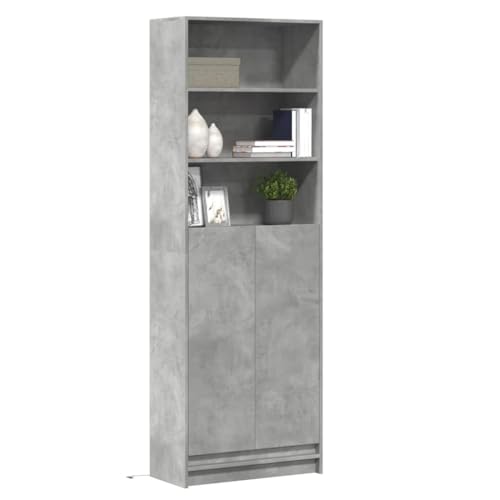 QJBSAVVA Highboard mit RGB-LED-Beleuchtung Grau 69x32,5x200 cm Holzwerkstoff Modernes Design Stauraum Schrank für Wohnzimmer & Küche QJBSAVVA Highboard mit RGB-LED-Beleuchtung Grau 69x32,5x200 cm Holzwerkstoff Modernes Design Stauraum Schrank für Wohnzimmer & Küche von QJBSAVVA
