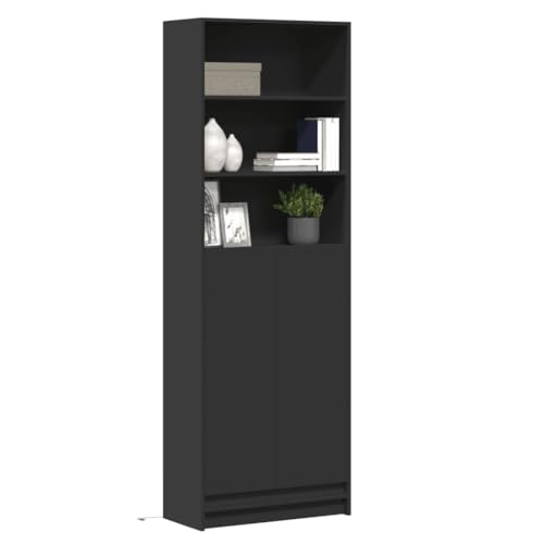 QJBSAVVA Highboard mit RGB-LED-Beleuchtung Schwarz Holzwerkstoff Modernes Design Stauraum für Wohnzimmer Schlafzimmer Flur von QJBSAVVA