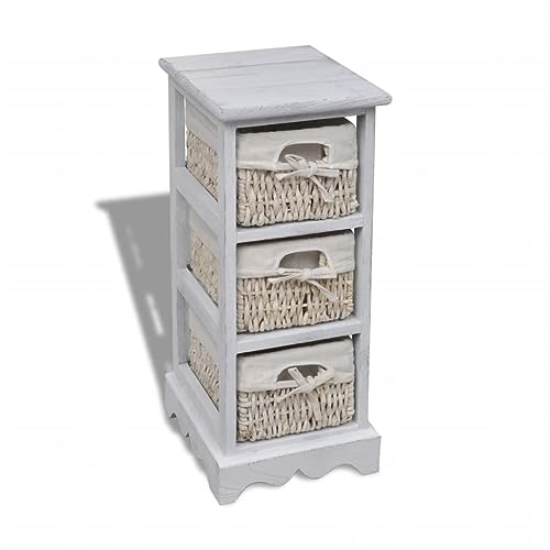 QJBSAVVA Holzschrank mit 3 Flechtkörben Weiß 25 x 28 x 58 cm Robuster Paulownia Holzrahmen & Elegantes Landhausdesign für Wohnzimmer Küche und Garten QJBSAVVA Holzschrank mit 3 Flechtkörben Weiß 25 x 28 x 58 cm Robuster Paulownia Holzrahmen & Elegantes Landhausdesign für Wohnzimmer Küche und Garten von QJBSAVVA