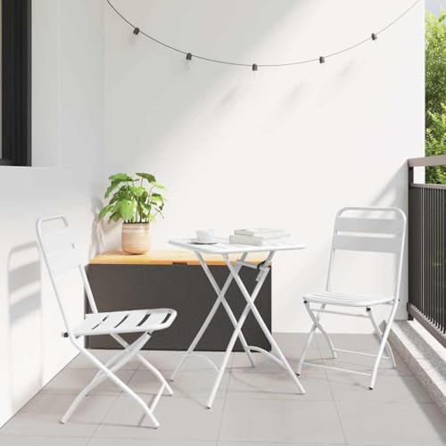 QJBSAVVA Klappbare Gartenstühle 2er Set Weiß Faltbare Outdoor Stühle aus Metall mit Modernem Design 45 cm Höhe für Balkon Terrasse und Garten QJBSAVVA Klappbare Gartenstühle 2er Set Weiß Faltbare Outdoor Stühle aus Metall mit Modernem Design 45 cm Höhe für Balkon Terrasse und Garten von QJBSAVVA