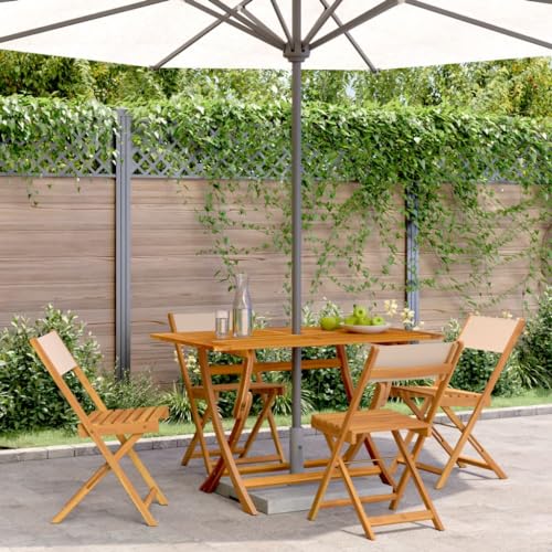 QJBSAVVA Klappbarer Gartenstuhl aus Massivem Akazienholz mit Beigem Polyester Stoff Robust & Wetterfest Faltbarer Outdoor Sessel für Garten Balkon und Terrasse QJBSAVVA Klappbarer Gartenstuhl aus Massivem Akazienholz mit Beigem Polyester Stoff Robust & Wetterfest Faltbarer Outdoor Sessel für Garten Balkon und Terrasse von QJBSAVVA