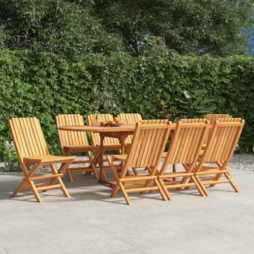 QJBSAVVA Klappbarer Gartenstuhl aus Massivem Teakholz 47 x 47 x 89 cm Bequeme Rückenlehne und Witterungsbeständig für Garten Balkon und Camping von QJBSAVVA