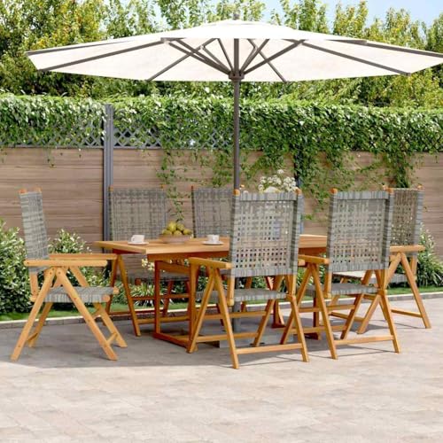 QJBSAVVA Klappbarer Gartenstuhl aus Massivem Teakholz 6 Stück Set 47x47x89 cm Bequeme Outdoor Sitzmöbel mit Lattenrost Design für Garten Balkon und Camping von QJBSAVVA