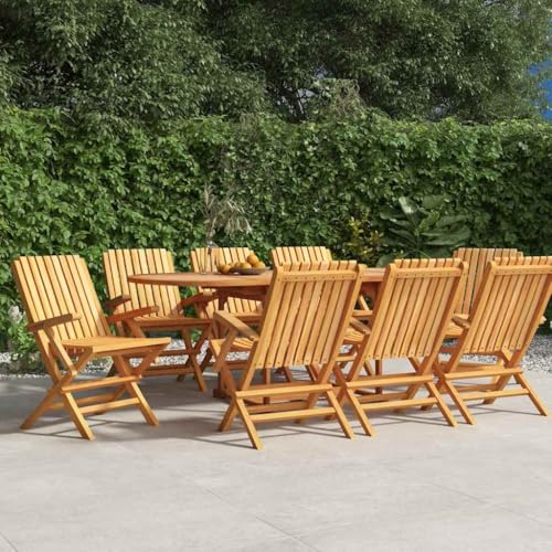 QJBSAVVA Klappbarer Gartenstuhl aus Massivem Teakholz 61 x 67 x 90 cm mit Lattenrost Design Bequem & Witterungsbeständig für Garten Balkon und Camping von QJBSAVVA