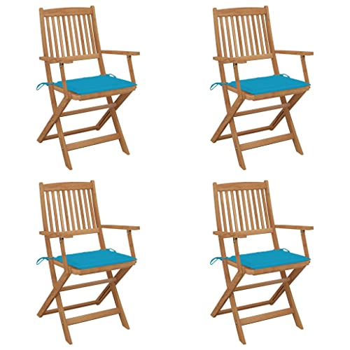 QJBSAVVA Klappstühle aus massivem Akazienholz mit Sitzpolstern 4er Set Robust & Faltbar für Garten Terrasse Balkon und Camping 54 x 57 x 91 cm QJBSAVVA Klappstühle aus massivem Akazienholz mit Sitzpolstern 4er Set Robust & Faltbar für Garten Terrasse Balkon und Camping 54 x 57 x 91 cm von QJBSAVVA