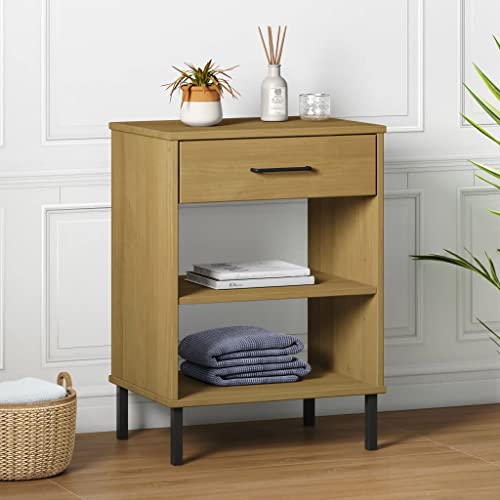 QJBSAVVA Konsolenschrank Oslo Braun Massivholz Kiefer mit Metallfüßen 50 x 35 x 70 cm Industrielles Design 1 Schublade 2 offene Fächer Stauraum für Deko Bücher und mehr Wohnzimmer Flur Schlafzimmer QJBSAVVA Konsolenschrank Oslo Braun Massivholz Kiefer mit Metallfüßen 50 x 35 x 70 cm Industrielles Design 1 Schublade 2 offene Fächer Stauraum für Deko Bücher und mehr Wohnzimmer Flur Schlafzimmer von QJBSAVVA