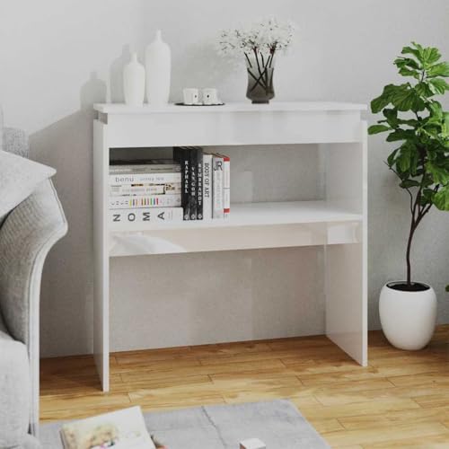 QJBSAVVA Konsolentisch Hochglanz Weiß 80x30x80 cm aus Holzwerkstoff Stilvoller Beistelltisch für Flur Wohnzimmer und Büro Praktisch & Platzsparend QJBSAVVA Konsolentisch Hochglanz Weiß 80x30x80 cm aus Holzwerkstoff Stilvoller Beistelltisch für Flur Wohnzimmer und Büro Praktisch & Platzsparend von QJBSAVVA