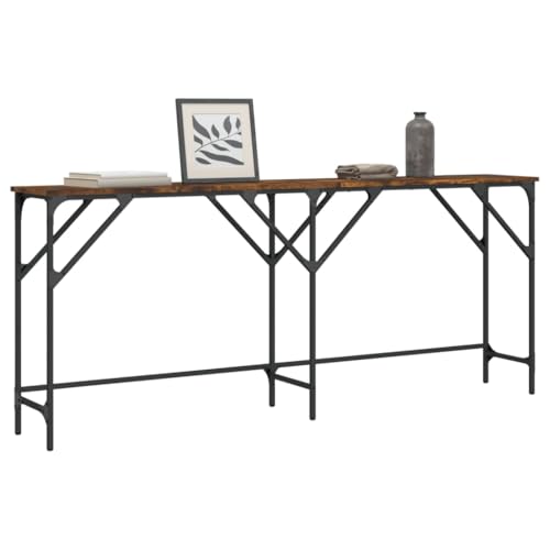QJBSAVVA Konsolentisch Räuchereiche 180x29x75 cm Holzwerkstoff mit Metallrahmen Stilvoll und Robust für Flur Wohnzimmer oder Eingangsbereich QJBSAVVA Konsolentisch Räuchereiche 180x29x75 cm Holzwerkstoff mit Metallrahmen Stilvoll und Robust für Flur Wohnzimmer oder Eingangsbereich von QJBSAVVA