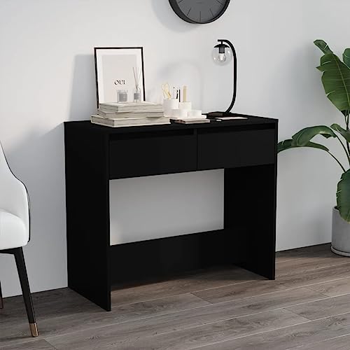 QJBSAVVA Konsolentisch Schwarz 89x41x76,5 cm Holzwerkstoff Stabiles Design mit 2 Schubladen für Aufbewahrung und Deko für Flur Wohnzimmer oder Schlafzimmer QJBSAVVA Konsolentisch Schwarz 89x41x76,5 cm Holzwerkstoff Stabiles Design mit 2 Schubladen für Aufbewahrung und Deko für Flur Wohnzimmer oder Schlafzimmer von QJBSAVVA