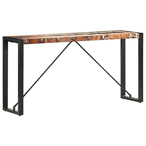 QJBSAVVA Konsolentisch aus recyceltem Massivholz 150 x 35 x 76 cm Industrial Design mit Stahlbeinen Robuster Flurtisch für Wohnzimmer Flur und Balkon QJBSAVVA Konsolentisch aus recyceltem Massivholz 150 x 35 x 76 cm Industrial Design mit Stahlbeinen Robuster Flurtisch für Wohnzimmer Flur und Balkon von QJBSAVVA