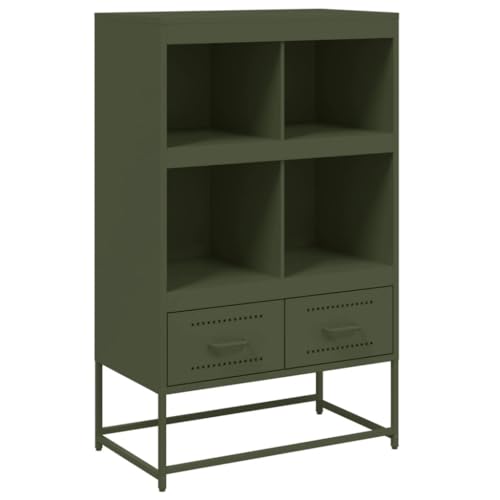 QJBSAVVA Küchenbuffet Küchenschrank Sideboard Wohnzimmer Anrichte - Highboard Olivgrün 68,5x39x111,5 cm Kaltgewalzter Stahl für Flur Wohnzimmer Balkon Badezimmer QJBSAVVA Küchenbuffet Küchenschrank Sideboard Wohnzimmer Anrichte - Highboard Olivgrün 68,5x39x111,5 cm Kaltgewalzter Stahl für Flur Wohnzimmer Balkon Badezimmer von QJBSAVVA