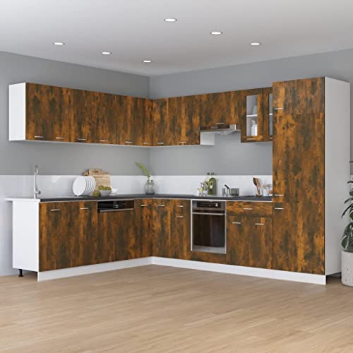 QJBSAVVA Küchenschrank Lyon Räuchereiche 60x46x81,5 cm Unterschrank mit Schublade und 2 Türen aus Holzwerkstoff Stauraumoptimierer für Küchengeräte und Geschirr von QJBSAVVA