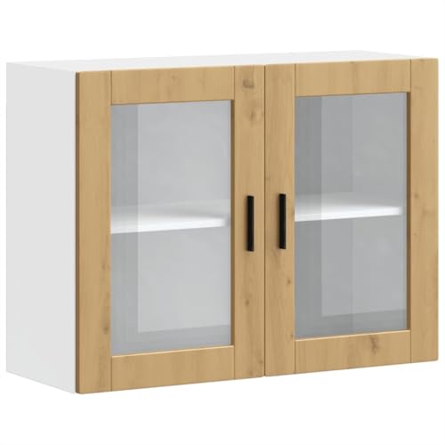 QJBSAVVA Küchenschrank Porto Artisan-Eiche 80 x 31 x 60 cm Hängeschrank mit Glastüren Robustes Holzwerkstoff Design Viel Stauraum für Geschirr & Küchengeräte QJBSAVVA Küchenschrank Porto Artisan-Eiche 80 x 31 x 60 cm Hängeschrank mit Glastüren Robustes Holzwerkstoff Design Viel Stauraum für Geschirr & Küchengeräte von QJBSAVVA