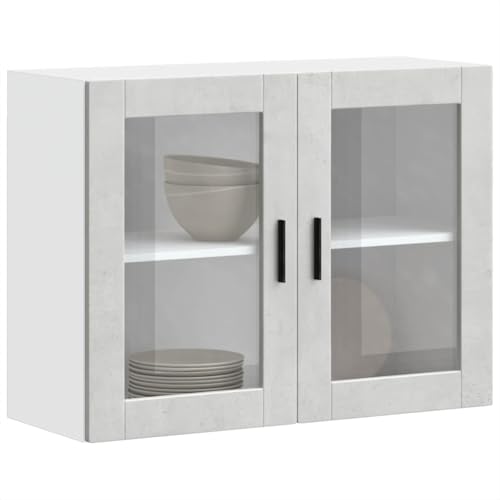 QJBSAVVA Küchenschrank mit Glastüren Porto Betongrau 80 x 31 x 60 cm Moderner Wandschrank für Küche mit Viel Stauraum Robustes Holzwerkstoff Material QJBSAVVA Küchenschrank mit Glastüren Porto Betongrau 80 x 31 x 60 cm Moderner Wandschrank für Küche mit Viel Stauraum Robustes Holzwerkstoff Material von QJBSAVVA