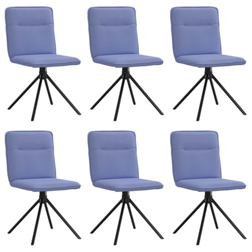 QJBSAVVA Küchensessel Esszimmerstühle Schminktisch Stuhl Schminkstuhl - Esszimmerstühle 6 STK. Jeansblau Stoff für Küche Wohnzimmer Schlafzimmer Arbeitszimmer von QJBSAVVA