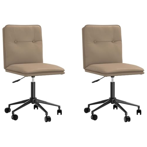 QJBSAVVA Küchensessel Gartenstühle Gartenstuhl Küchenstühle - Esszimmerstühle 2 STK. Cappuccino-Braun Kunstleder für Wohnzimmer Esszimmer Büro Garten von QJBSAVVA