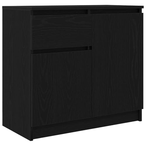 QJBSAVVA Küchenunterschränke Küchenbuffet Buffetschrank Mehrzweckschrank Geschirrschrank - Sideboard mit Schublade Schwarz Eichen-Optik 71x35x65 cm für Wohnzimmer Hausbar Schlafzimmer Terrasse QJBSAVVA Küchenunterschränke Küchenbuffet Buffetschrank Mehrzweckschrank Geschirrschrank - Sideboard mit Schublade Schwarz Eichen-Optik 71x35x65 cm für Wohnzimmer Hausbar Schlafzimmer Terrasse von QJBSAVVA