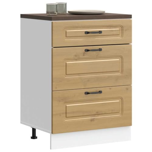 QJBSAVVA Küchenunterschrank Kalmar Artisan-Eiche Holzwerkstoff 60 x 46 x 81.5 cm Küchenschrank mit verstellbaren Füßen & praktischen Türen für optimale Aufbewahrung von Geschirr und Küchengeräten QJBSAVVA Küchenunterschrank Kalmar Artisan-Eiche Holzwerkstoff 60 x 46 x 81.5 cm Küchenschrank mit verstellbaren Füßen & praktischen Türen für optimale Aufbewahrung von Geschirr und Küchengeräten von QJBSAVVA