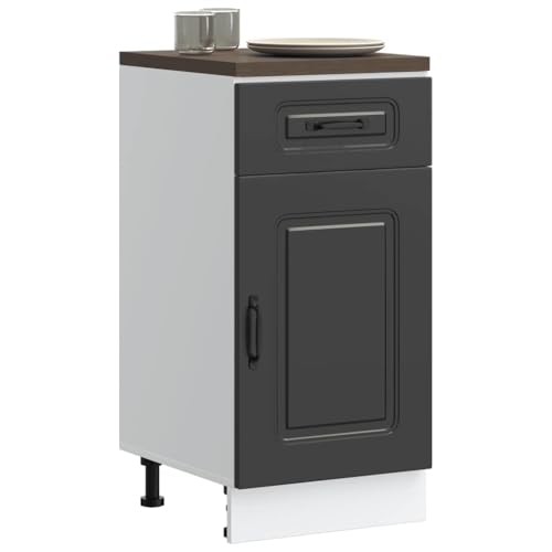 QJBSAVVA Küchenunterschrank Kalmar Schwarz Holzwerkstoff 40x46x81,5 cm Stauraum für Schüsseln Töpfe Geschirr mit Höhenverstellbaren Füßen Pflegeleicht und Robust QJBSAVVA Küchenunterschrank Kalmar Schwarz Holzwerkstoff 40x46x81,5 cm Stauraum für Schüsseln Töpfe Geschirr mit Höhenverstellbaren Füßen Pflegeleicht und Robust von QJBSAVVA