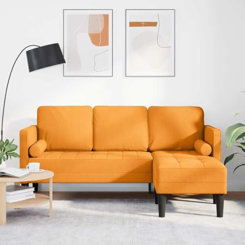 QJBSAVVA L-förmiges 3-Sitzer Sofa Dunkelgelb Modernes Design mit Abnehmbaren Kissen Robuster Buchenholzrahmen Gemütlich für Wohnzimmer und Gästezimmer QJBSAVVA L-förmiges 3-Sitzer Sofa Dunkelgelb Modernes Design mit Abnehmbaren Kissen Robuster Buchenholzrahmen Gemütlich für Wohnzimmer und Gästezimmer von QJBSAVVA