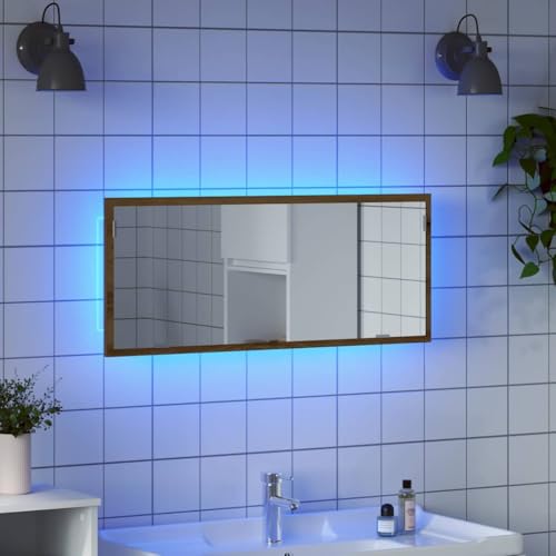 QJBSAVVA LED Badezimmerspiegel Artisan Eiche 100 x 8,5 x 37 cm Holzwerkstoff mit Beleuchtung Klarer Spiegelbild und USB Anschluss für Bad Schminken Rasieren QJBSAVVA LED Badezimmerspiegel Artisan Eiche 100 x 8,5 x 37 cm Holzwerkstoff mit Beleuchtung Klarer Spiegelbild und USB Anschluss für Bad Schminken Rasieren von QJBSAVVA
