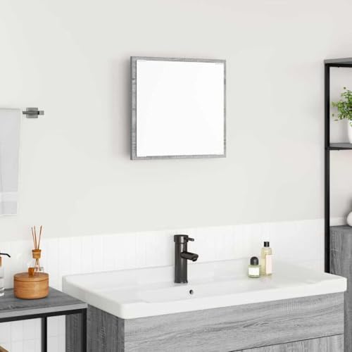 QJBSAVVA LED Badezimmerspiegel Grauer Sonoma Rahmen 40x37x8.5 cm Moderner Schmink- und Wandspiegel mit USB-Beleuchtung Kaltweiß Mattes Sicherheitsglas für Badezimmer und Ankleideraum QJBSAVVA LED Badezimmerspiegel Grauer Sonoma Rahmen 40x37x8.5 cm Moderner Schmink- und Wandspiegel mit USB-Beleuchtung Kaltweiß Mattes Sicherheitsglas für Badezimmer und Ankleideraum von QJBSAVVA