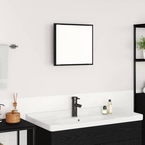 QJBSAVVA LED Badezimmerspiegel Schwarz Eiche 40x37 cm Moderner Wandspiegel mit USB Beleuchtung Rechteckiger Naturholzspiegel für Bad und Schminkbereich QJBSAVVA LED Badezimmerspiegel Schwarz Eiche 40x37 cm Moderner Wandspiegel mit USB Beleuchtung Rechteckiger Naturholzspiegel für Bad und Schminkbereich von QJBSAVVA