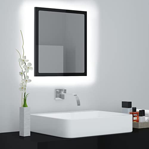 QJBSAVVA LED Badspiegel Hochglanz Schwarz 40 x 8,5 x 37 cm Moderner RGB Beleuchteter Acryl Spiegel mit Holzwerkstoff für Badezimmer Wohnzimmer oder Flur QJBSAVVA LED Badspiegel Hochglanz Schwarz 40 x 8,5 x 37 cm Moderner RGB Beleuchteter Acryl Spiegel mit Holzwerkstoff für Badezimmer Wohnzimmer oder Flur von QJBSAVVA