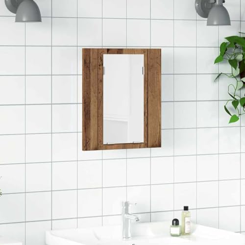QJBSAVVA LED Spiegelschrank Altholz 40x12x45 cm Badezimmerschrank mit RGB Beleuchtung Holzwerkstoff Wandmontage Stauraum für Badutensilien QJBSAVVA LED Spiegelschrank Altholz 40x12x45 cm Badezimmerschrank mit RGB Beleuchtung Holzwerkstoff Wandmontage Stauraum für Badutensilien von QJBSAVVA