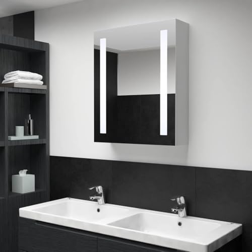 QJBSAVVA LED Spiegelschrank Weiß Silbern 50 x 13 x 70 cm Moderner Badezimmerschrank mit 3 Regalen USB Anschluss und Pufferscharnier für Bad WC und Flur QJBSAVVA LED Spiegelschrank Weiß Silbern 50 x 13 x 70 cm Moderner Badezimmerschrank mit 3 Regalen USB Anschluss und Pufferscharnier für Bad WC und Flur von QJBSAVVA