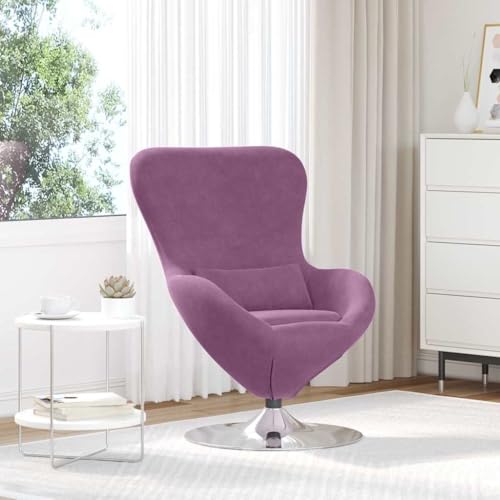 QJBSAVVA Lila Samtsessel Moderner Drehsessel mit Plüschbezug Bequem & Elegant für Wohnzimmer Schlafzimmer oder Leseecke Max 100 kg von QJBSAVVA