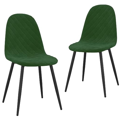 QJBSAVVA Loungesessel Outdoor Esszimmerstühle Gartenstuhl Chairs for Dining Table - Esszimmerstühle 2 STK. Dunkelgrün Samt für Schlafzimmer Esszimmer Küche Garten von QJBSAVVA