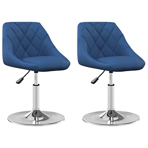 QJBSAVVA Loungesessel Outdoor Schminktisch Stuhl Esstisch Stühle Essstuhl - Esszimmerstühle 2 STK. Drehbar Blau Samt für Büro Garten Schlafzimmer Arbeitszimmer von QJBSAVVA