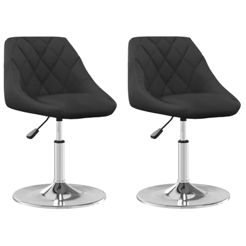 QJBSAVVA Loungesessel Outdoor Schminktisch Stuhl Esstisch Stühle Essstuhl - Esszimmerstühle 2 STK. Drehbar Schwarz Samt für Büro Garten Schlafzimmer Arbeitszimmer von QJBSAVVA